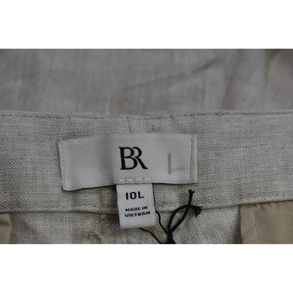 Banana Republic Lina Straight Natural Linen Dress Pant w Pockets Womens 10L